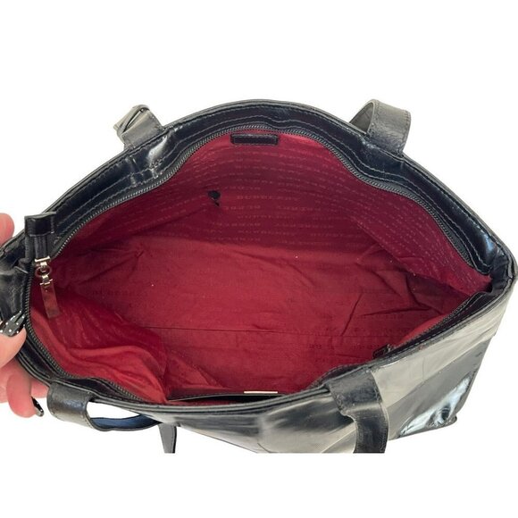 BURBERRY Vintage Black Leather Shoulder Hand Bag - Picture 7 of 12